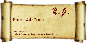 Mars János névjegykártya